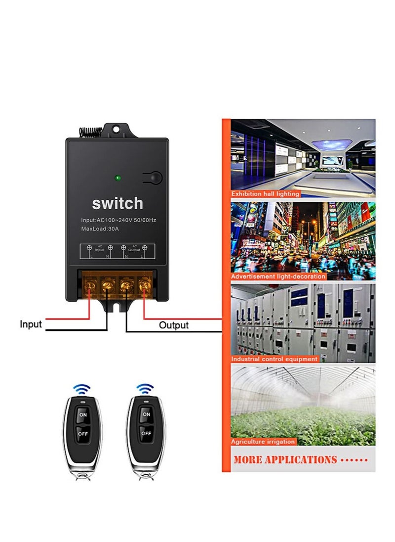 Excefore - Remote Control Switch, Wireless Remote Switch, with Wireless Relay Switch for Pump, for Wireless Switch On Off for Lights,Pump,dust Collector and Electrical Equipment, with 328ft Long Range - Image 1