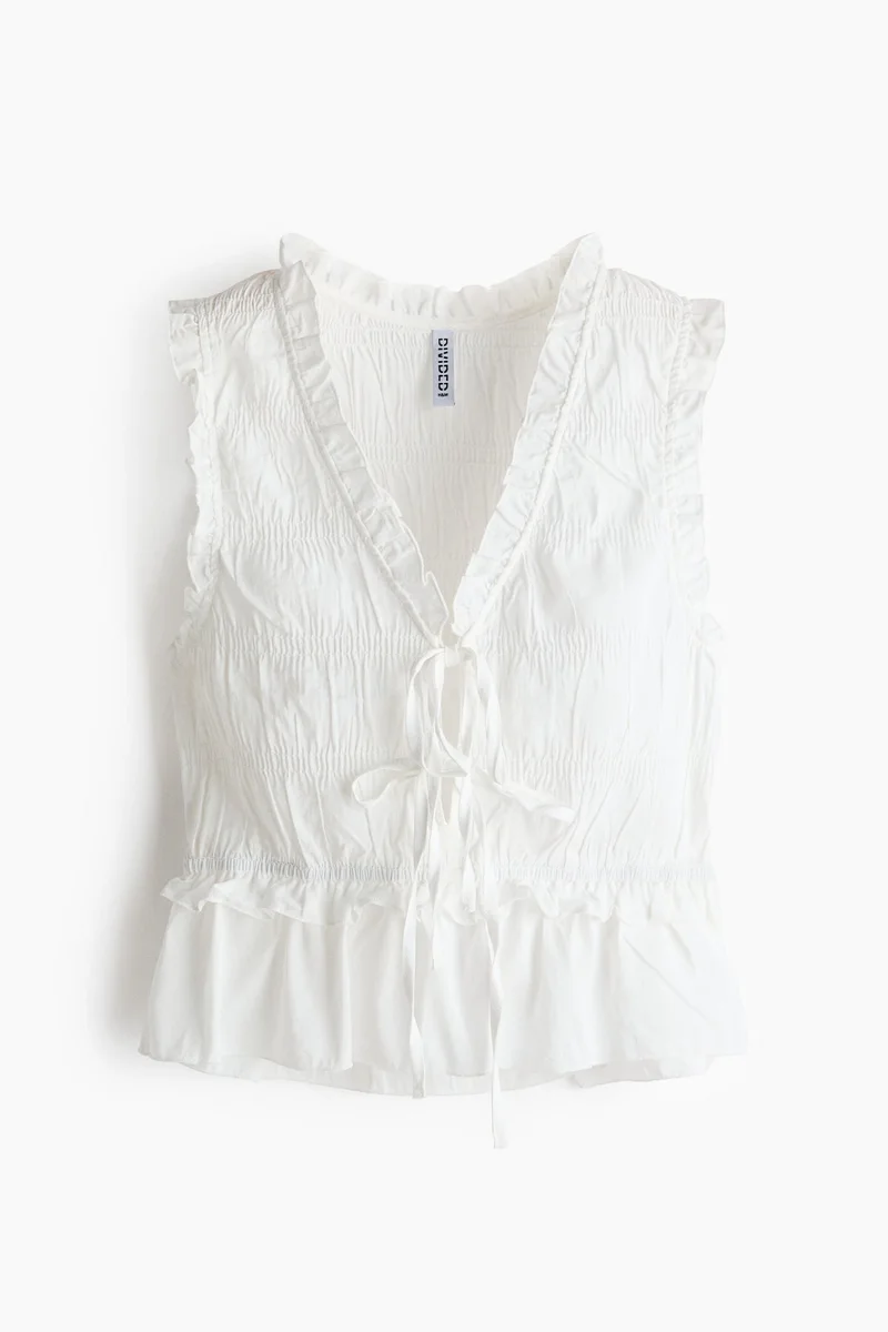 H&M Tie-detail smocked top