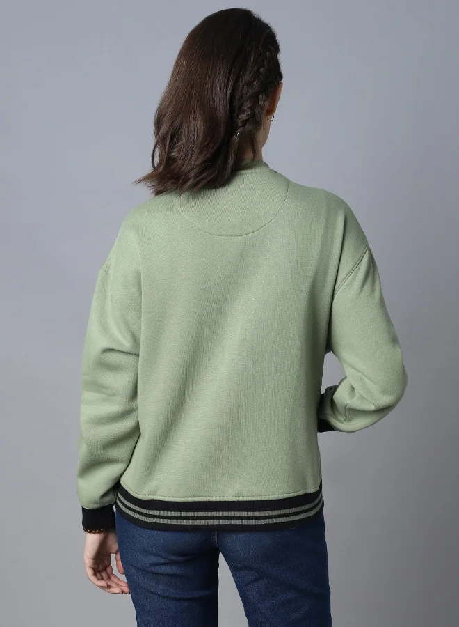 هاي ستار Women Green Sweatshirt