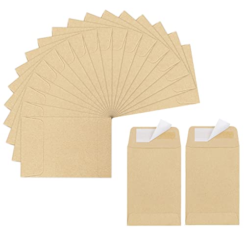 Joyberg 180 Pack Coin Envelopes 2.35"3.5", Brown Kraft Small Seed Packets, Full-Flap Seal Mini Envelopes for Office, Home, School - Image 1