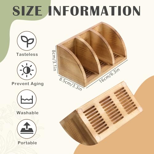 Ferrochef Wooden Shampoo Bar Holder Multi Bar Soap Dish with Self Draining 3 Slot Natural Wood Soap Holder for Shower Conditioner Bathroom Organizer Extend Shampoo Life Keep Dry Neat - Image 3