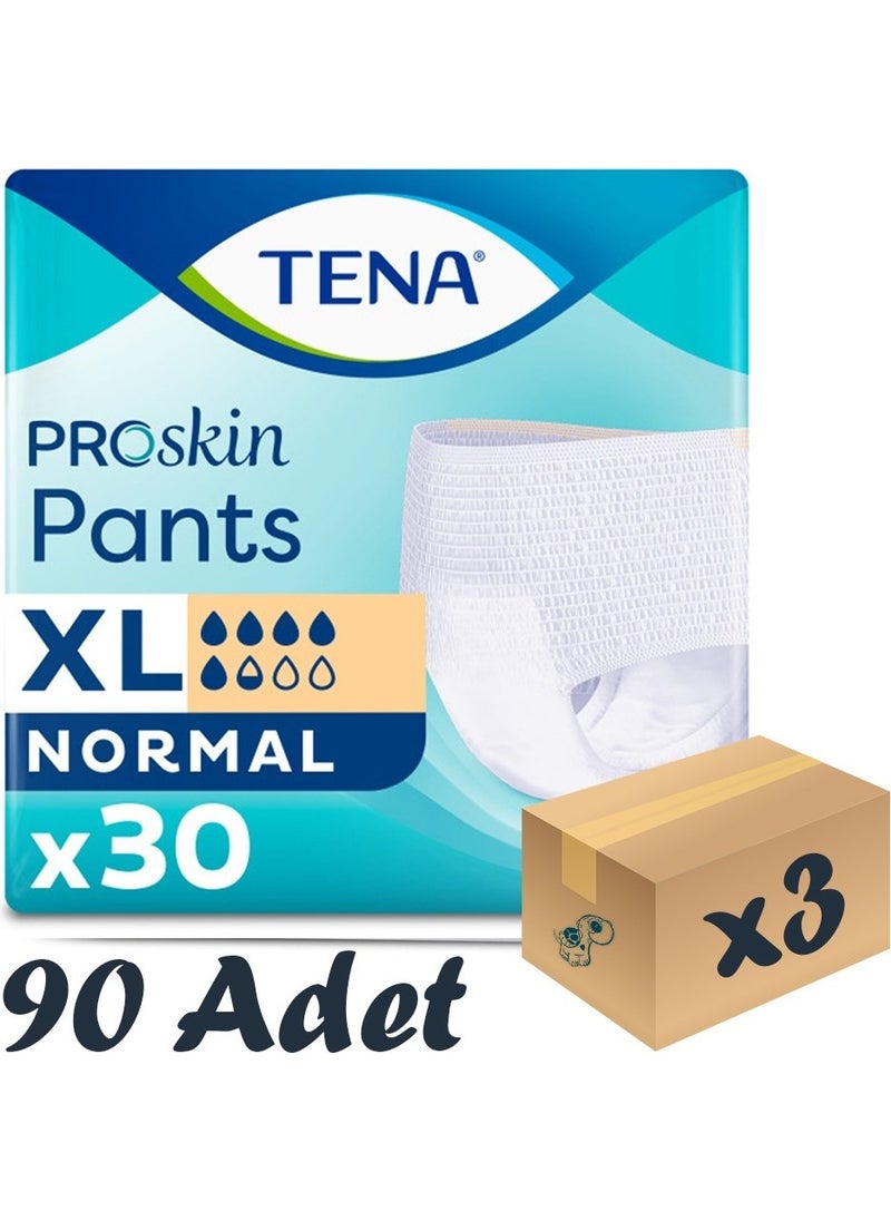 Tena Proskin Pants Normal Absorbent Panties, Largest Size XL 5.5 Drops, 3 Packs of 30 90 Pieces  - Image 1