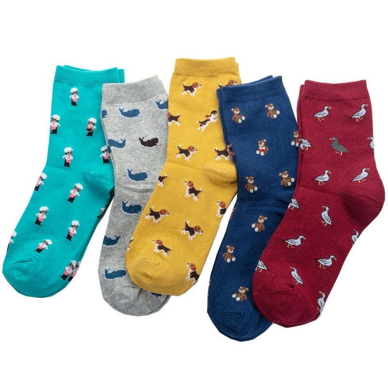 Losa Kute Womens Crew Socks for Women Cute birthday Gifts Slouch boot Funny Fun Cotton Girls Ladies Novelty crazy cool girlfriend gift Sock Size 7-9 Women's Dress Long Soft Cotton Socks X1-dolphin918 - Image 5