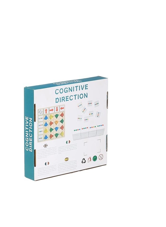 null - Cognitive Direction Educational Board Game, Directional Learning Puzzle Set for Children, Colourful Wooden Pieces - Image 1