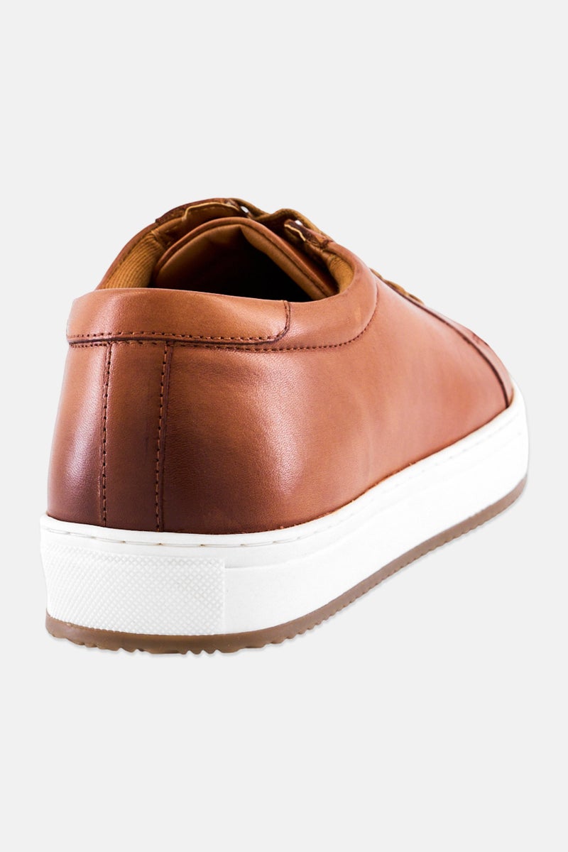 Kenneth Cole Men Lace Up Leather Casual Shoes, Tan - Image 3