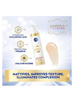 نيفيا سائل النهار لومينوس 630 إيفين جلو للوجه مع عامل حماية من الشمس SPF 50 شفاف، 40 مل  - Image 4