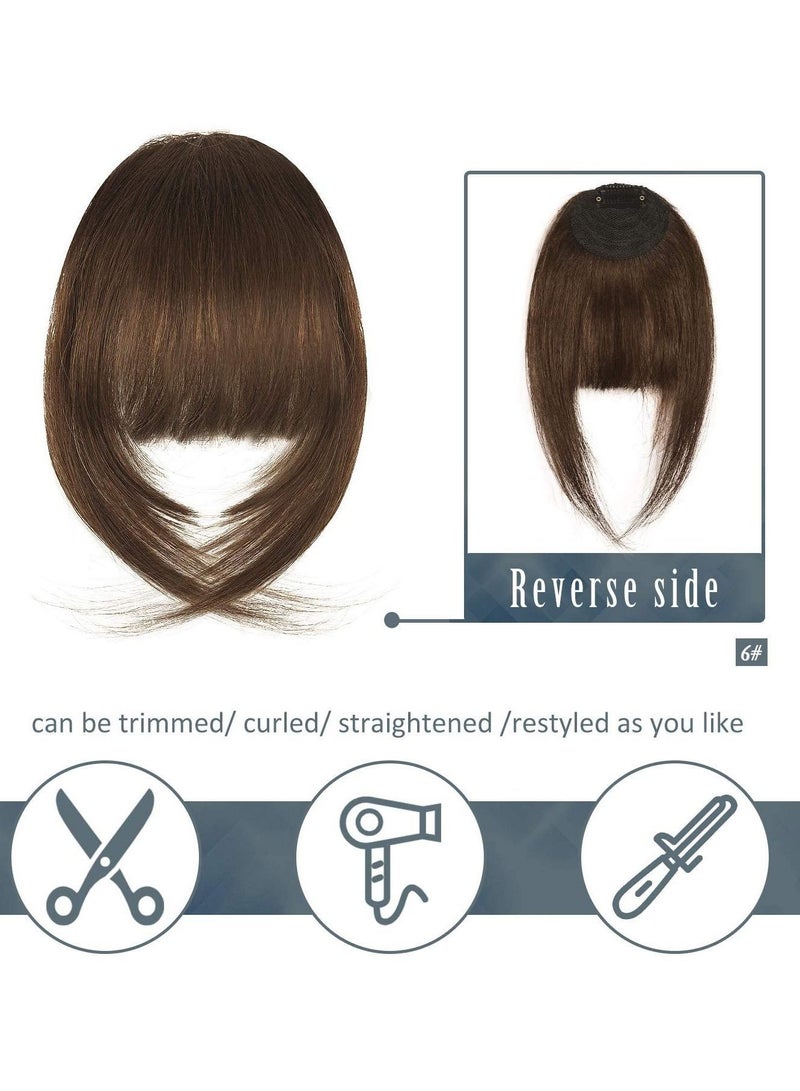 NIBEMINENT Clip in Bangs, Human Hair Bangs Extensions French Neat with Temples on Fringe Real for Women Natural Color Washable Dyeable - Image 4