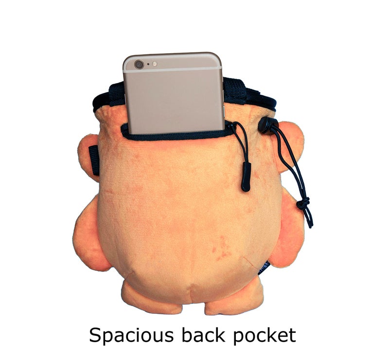 Rockbuddy Chalk Bag for Rock Climbing - Bouldering Chalk Bucket with Quick-Clip Belt, Zipper Pocket and Brush Holder - Monkey - Image 3