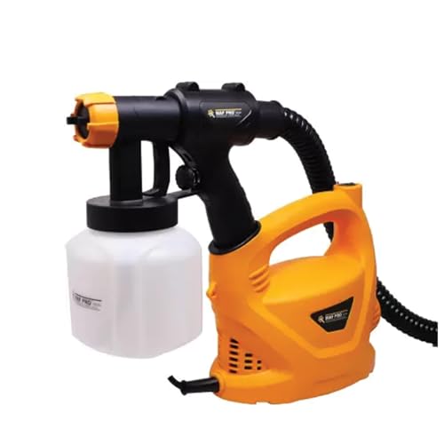 MAF PRO MSG-5502 550W HVLP Spray Gun, 800ml | with Viscosity Measuring Cup, Portable Shoulder Mountable Corded Electric Fast Air Painting Tool | 0.85 l/min Output | 1.8m Hose (Yellow) - Image 1