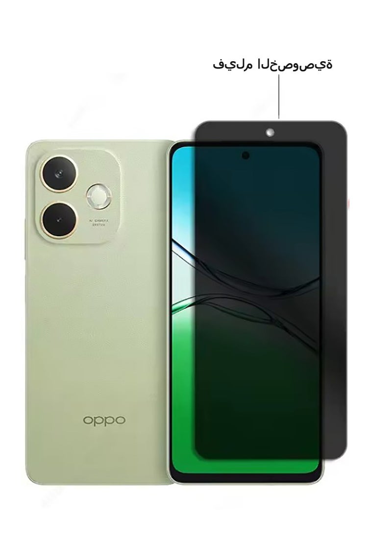 1 Pack Privacy Screen Protector Compatible with OPPO A5 Pro 5G,HD Black 9H Hardness,Coverage Anti Spy Private Tempered Glass,Support Fingerprint Unlocking  - Image 1