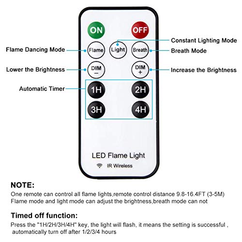 CFGROW LED Flame Effect Light, USB Rechargeable Outdoor Flame Table Lamp Waterproof Dimmable 4 Modes Lantern with Gravity Sensing Effect IR Wireless Remote&Timer, For Halloween Room Party Bar Decor - Image 4