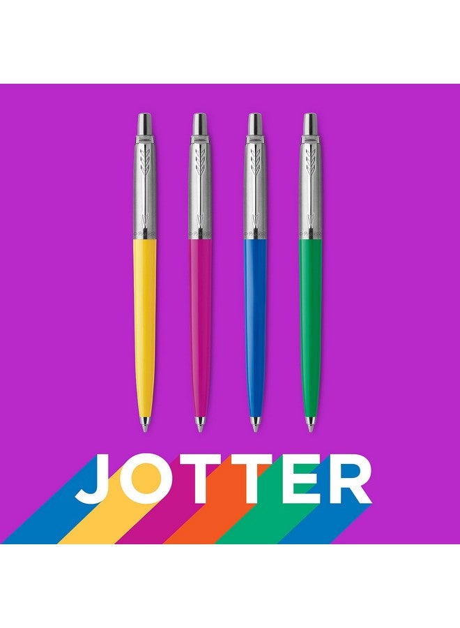 Parker Jotter Originals Ballpoint Pen Collection | Assorted Retro Finishes | Medium Point | Black Ink | 4 Count - Image 3