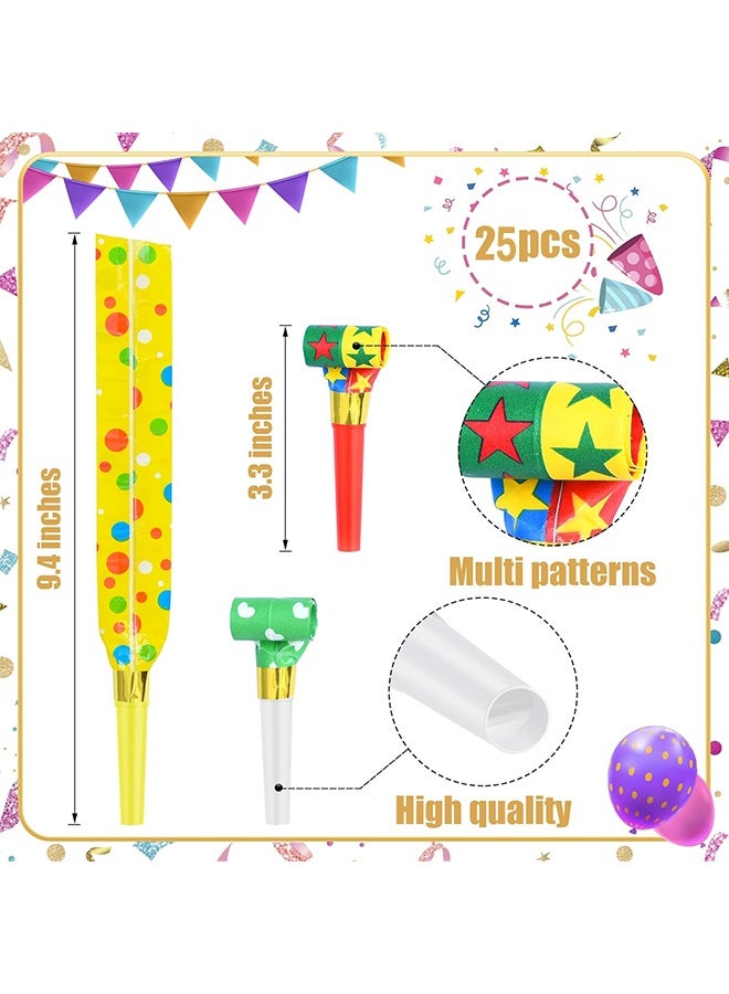 Organizer 25 Pcs Party Blower Colorful Blowouts Noisemakers Birthday Blowouts Whistles for Party Favors (Colorful Paper Roll) - Image 2