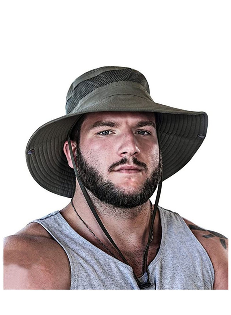 KASTWAVE Fishing Hats for Men Women Wide Brim Mens Summer Sun Hats Bucket Cap Outdoor Black 1 Top - Image 3