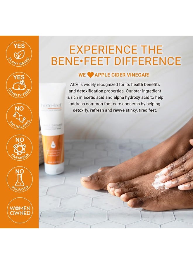 Benefeet - Sweet Dreams Overnight Foot Repair - Night Cream for Detox, Moisturize & Soften Dry Cracked Skin, With Apple Cider Vinegar, Turmeric & Borage Oil, 4oz - Image 1