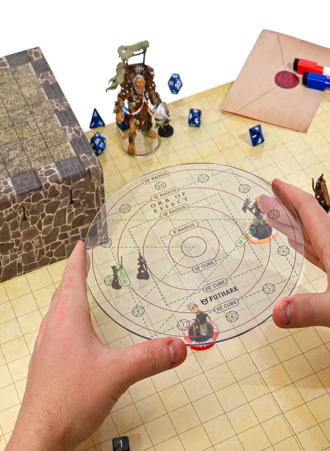 Futhark DND AOE Spell Template: Cast with Precision with Spell Effect Marker Accessory for Dungeons & Dragons and All Tabletop RPGs - Image 2