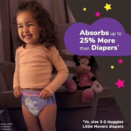 Pull-Ups Girls' Night-Time Potty Training Pants, Size 4T-5T Overnight Training Underwear (38-50 lbs), 92 Ct - Image 4