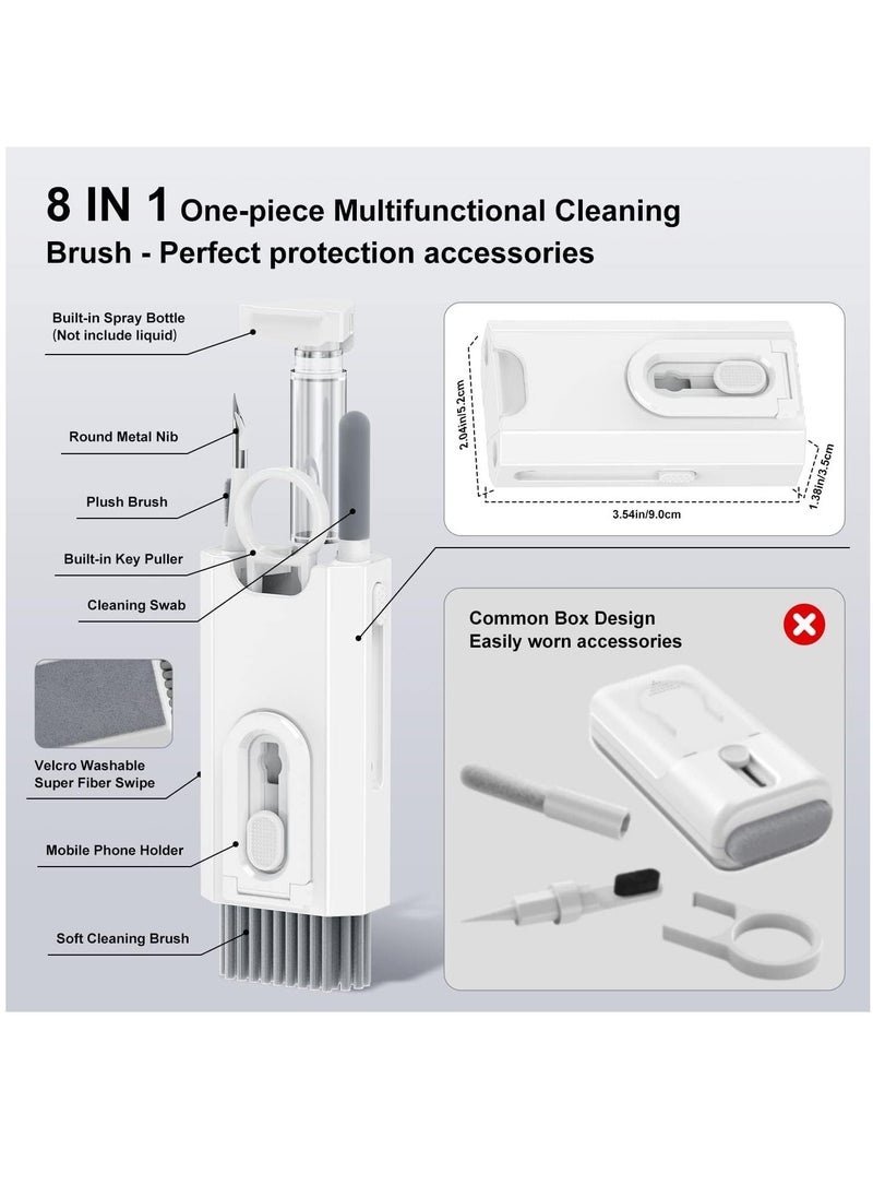 Arabest - 8-in-1 Electronic Cleaning Kit Keyboard Cleaning Kit, Keyboard Cleaning Kit, Portable Multifunctional Cleaning Tool for Pc Monitor/Phone/Laptop/Computer/Bluetooth iPhone (White) - Image 1