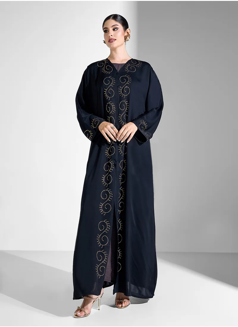 خزانة Embellished Abaya With Sheila