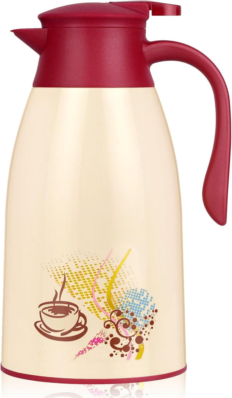 AceChef 40.5 Oz Thermal Coffee Carafe, Vacuum Insulated Glass Lined Coffee Thermos, 1.2Liter Tea Pot with Lid, Heat Retention for Coffee & Tea - Image 1