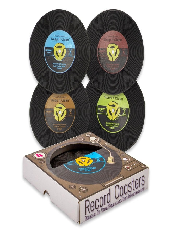 GAMAGO 45 Record Coasters - Funny Coasters - Fun for Decorations - Coasters for Drinks - Great Party Bar and Gift Idea - Image 1