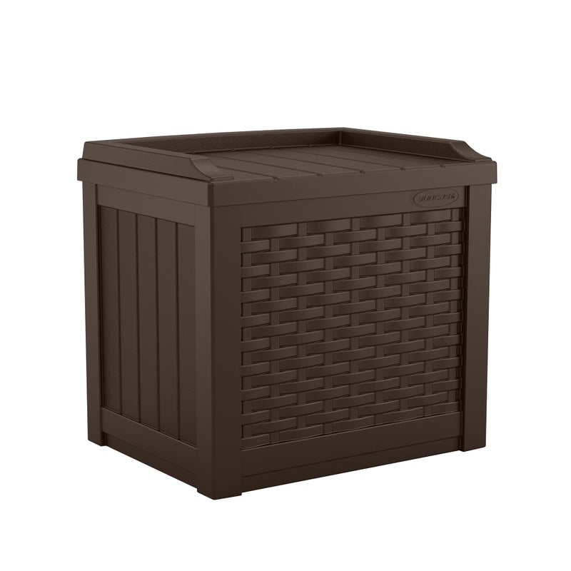 Suncast Outdoor Deck Box - 22 Gallon Java Resin Outdoor Storage Box, Weatherproof Patio Storage Bin Container for Seating & Organizing Cushions, Tools & Towels for Pool, Yard, & Garden - Image 4