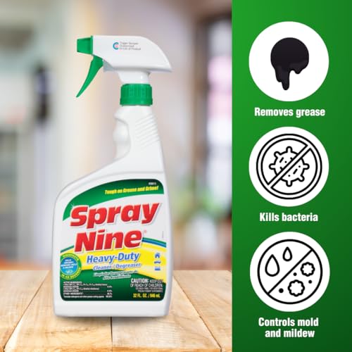 Spray Nine 26810 Heavy Duty Cleaner, Degreaser & Disinfectant for Kitchens, Bathrooms, Yard Equipment, Automotive & Industrial 32 Fl Oz. (Pack of 1) - Image 4