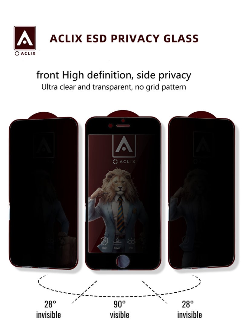ACLIX 2 Pieces Antistatic ESD Dustproof Premium Quality High Definition Anti-Spy Privacy Tempered Glass Screen Protector Designed For  iPhone 8 Plus - Image 2