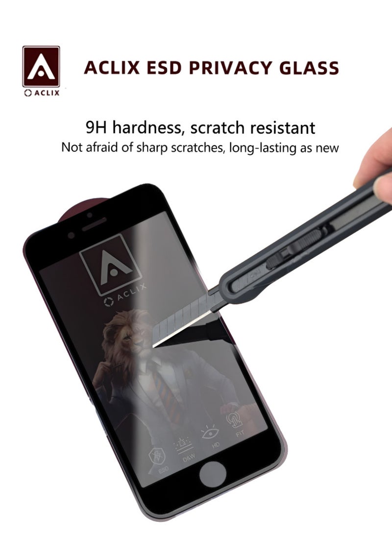 ACLIX 2 Pieces Antistatic ESD Dustproof Premium Quality High Definition Anti-Spy Privacy Tempered Glass Screen Protector Designed For  iPhone 8 Plus - Image 4