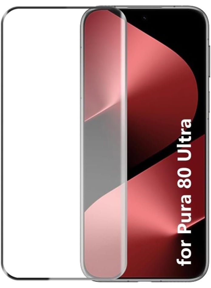 Muzz Screen Protector Designed for Huawei Pura 80 Ultra 2025 Full Glue Bubble Free Anti-Scratch Anti-Fingerprint 9H Hardness 3D Curved Edge Tempered Glass Screen Protector for Huawei Pura 80 Ultra - Image 1