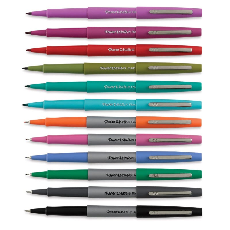 Paper Mate Flair Felt Tip Pen Set, Journaling Pack, Assorted Colors, Set of 12 - Image 2