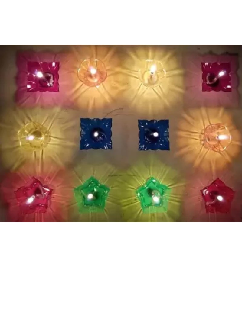 PRINZIP PRINZIP 3D Shadow Reflection Floating Plastic LampDecorative Diwali Diya Candle_pd2416 Plastic Pack of 24 Table Diya Set Height 25 inch  - Image 4