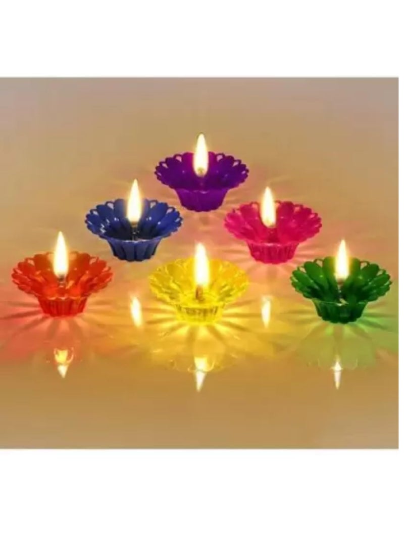 PRINZIP PRINZIP 3D Shadow Reflection Floating Plastic LampDecorative Diwali Diya Candle_pd2416 Plastic Pack of 24 Table Diya Set Height 25 inch  - Image 2