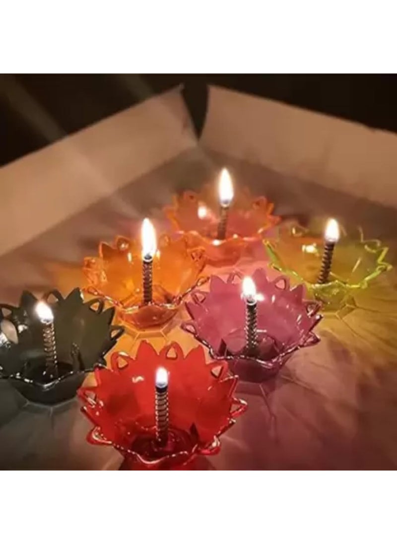 PRINZIP PRINZIP 3D Shadow Reflection Floating Plastic LampDecorative Diwali Diya Candle_pd2416 Plastic Pack of 24 Table Diya Set Height 25 inch  - Image 3