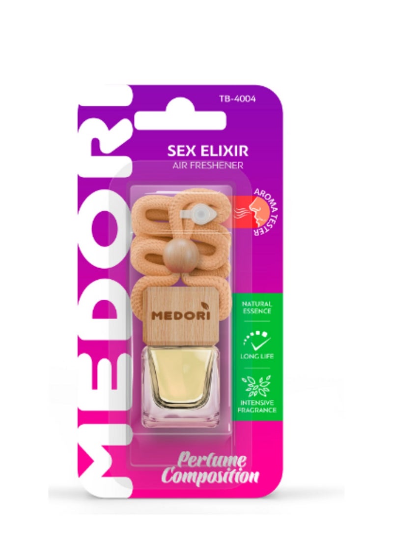 MEDORI Special Luxury liquid hanging car air freshener in a blister package and has a scent tester. Fragrance With an exotic and enchanting Aroma analogous to Elixir. The Fragrance is made in France 6 ml  - Image 1