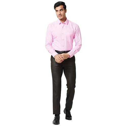 Raymond Men's Slim Fit Flat Front Structure Pattern Dark Brown Formal Trouser - Image 5