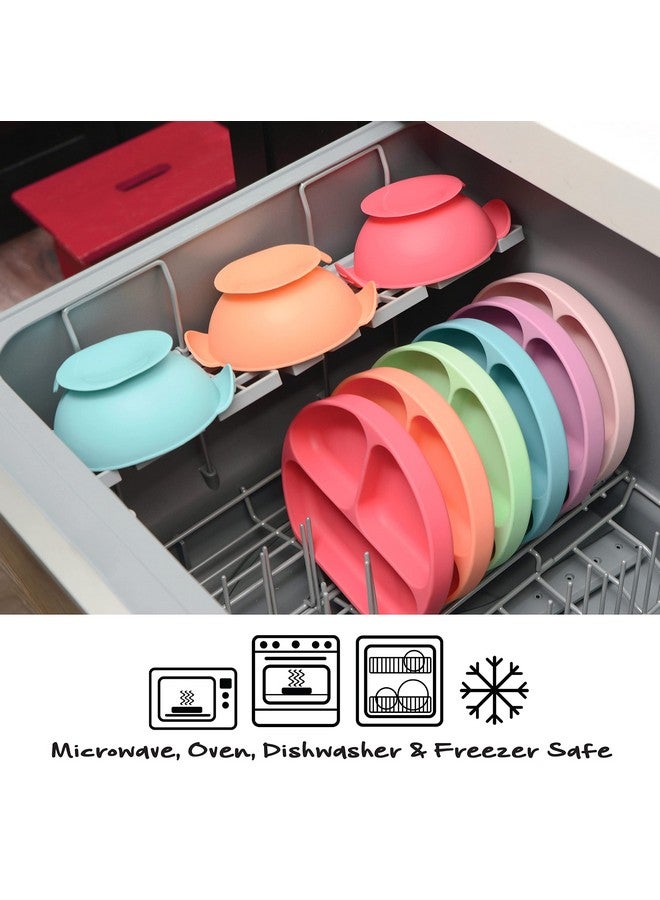 PrimaStella Unbreakable Silicone Non-Slip Bowl and Chew Spoon Set for Babies and Toddlers (Rainbow Swirl) - Image 5