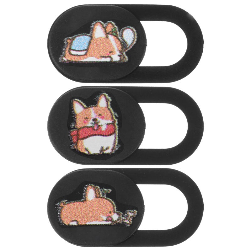 Laptop Camera Covers Compact Design Web Camera Covers For General Users Black Color 3Pcs - Image 1