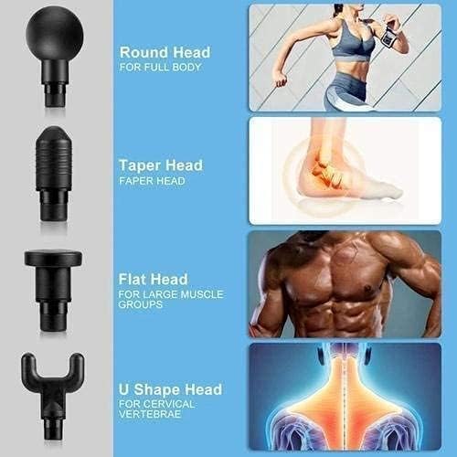 Yetli Deep Tissue Massage Gun for Athletes – FH-320 Handheld Percussion Muscle Massager with 6 Speed Levels & 4 Massage Heads for Pain Relief and Recovery - Image 4