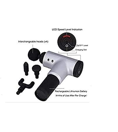 Yetli Deep Tissue Massage Gun for Athletes – FH-320 Handheld Percussion Muscle Massager with 6 Speed Levels & 4 Massage Heads for Pain Relief and Recovery - Image 5