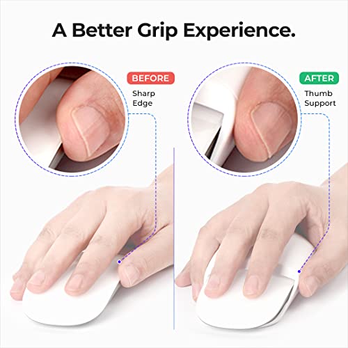 Ascrono Mouse Grip - Perfect Accessory for Apple Magic Mouse 2 - Ergonomic Grip, Enhanced Comfort, Optimal Control, and Added Protection in White - Image 3