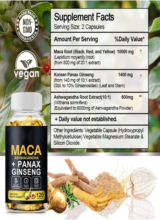 Macal - Maca Ginseng Capsules for strengthening the body and improving endurance - 120 capsules - Image 1
