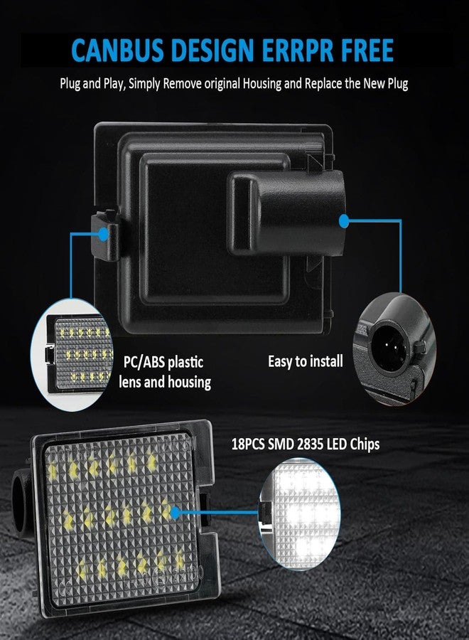 بست فيو مجموعة مصابيح لوحة ترخيص LED من Bestview، متوافقة مع شاحنات دودج دورانجو بيك أب موديلات 2014-2024، لون أبيض 6000 كلفن، عبوة من قطعتين - Image 3