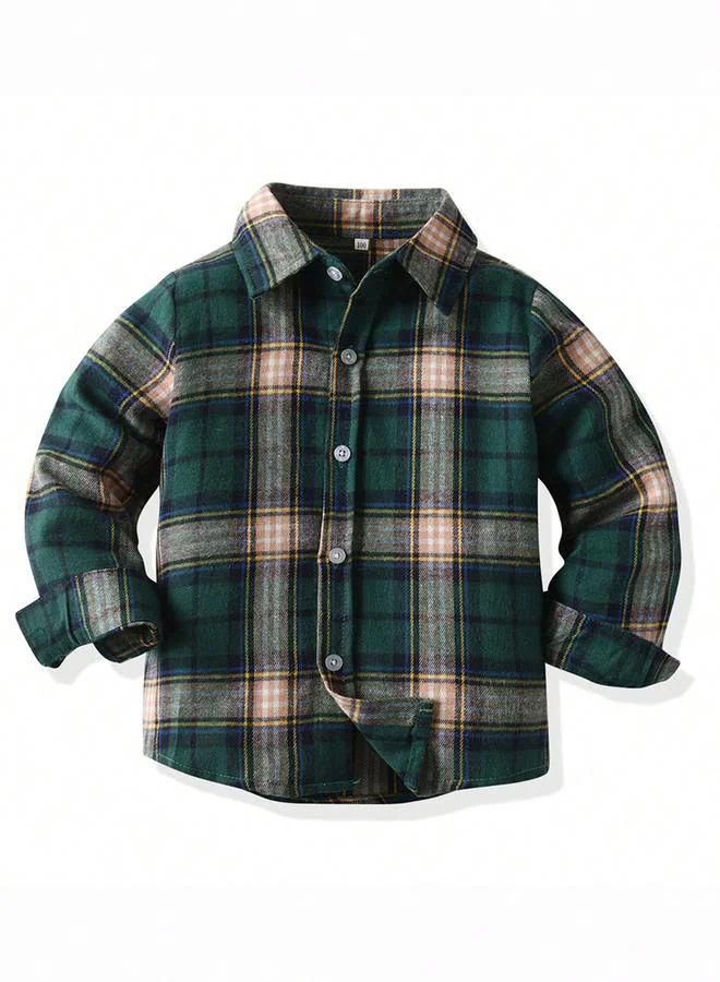 Take Two Take Two Boys Green Plaid Button Front Shirt