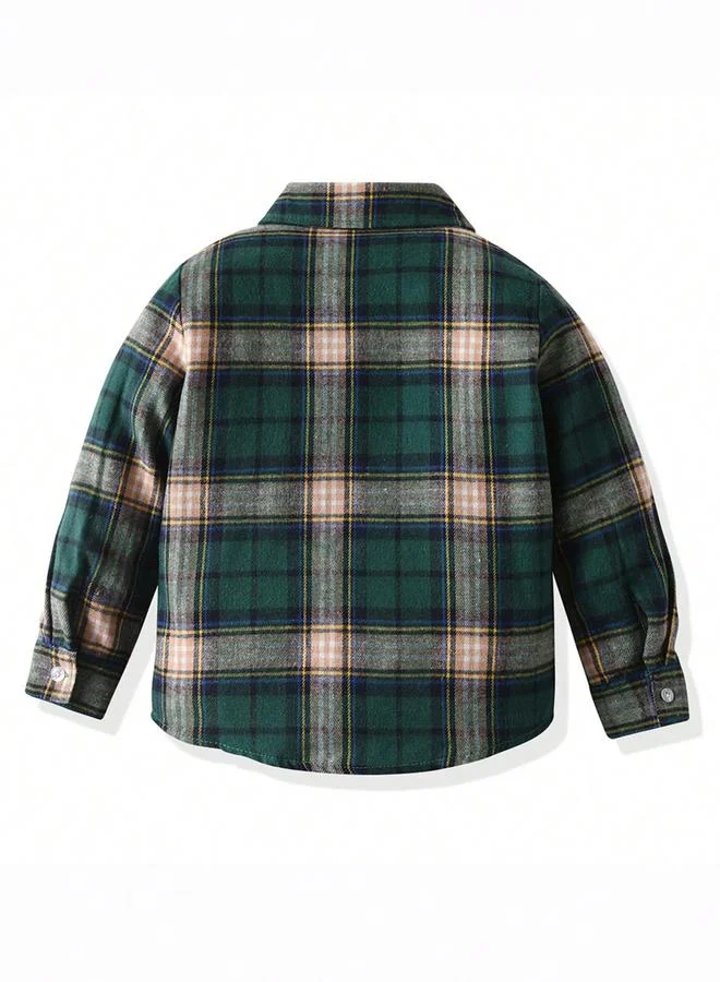 Take Two Take Two Boys Green Plaid Button Front Shirt