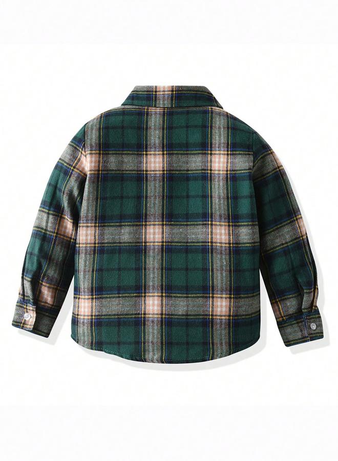 Take Two Boys Green Plaid Button Front Shirt - Image 2