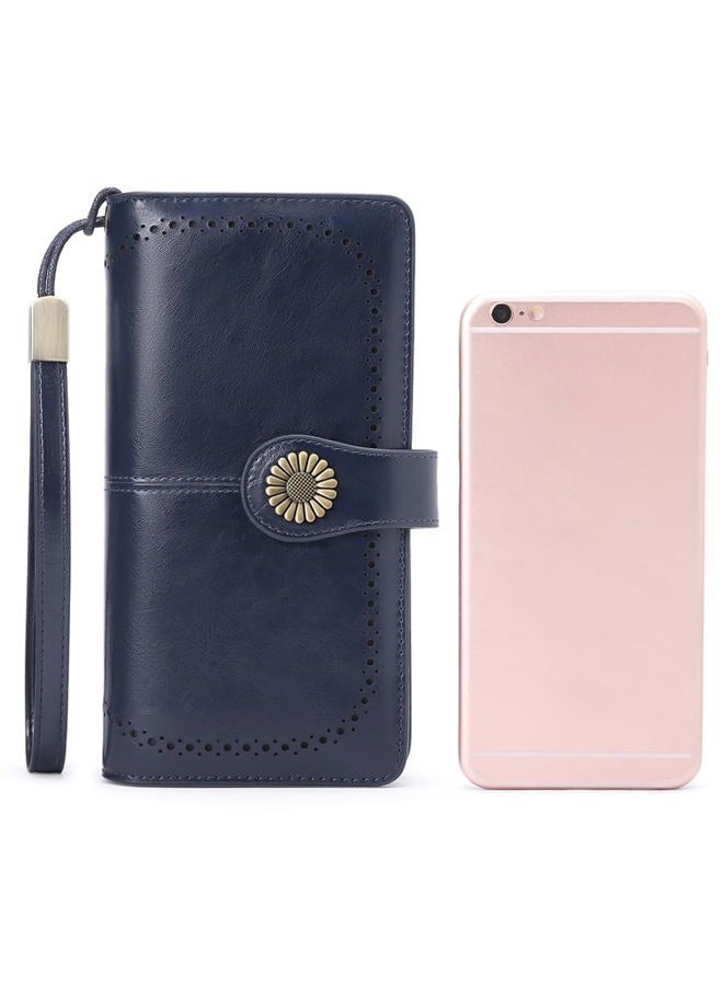 SENDEFN Women Card Wallet,Leather Passport Checkbook Travel Wallets for Women Large Capacity Long Purse for Women - Image 5