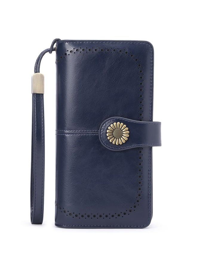 SENDEFN Women Card Wallet,Leather Passport Checkbook Travel Wallets for Women Large Capacity Long Purse for Women - Image 2