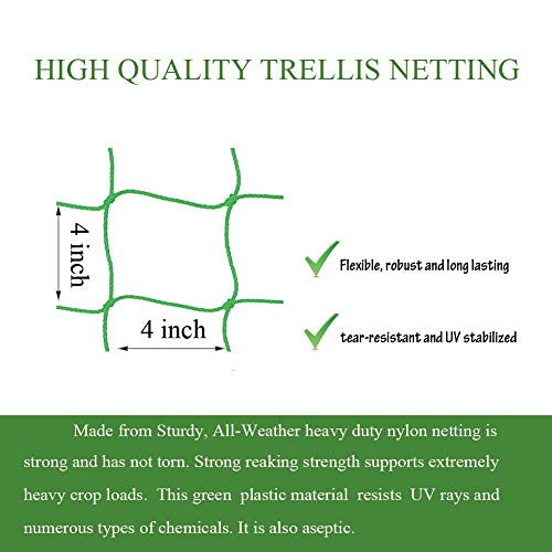 Miuezuth Trellis Netting for Climbing Plants - Heavy Duty Garden Trellis Netting for Cucumber, Vine, Fruits & Vegetables Tomato Plants Trellis Net, Climbing Vining Plants (1-Pack 8.2' x 6.6'Ft) - Image 3