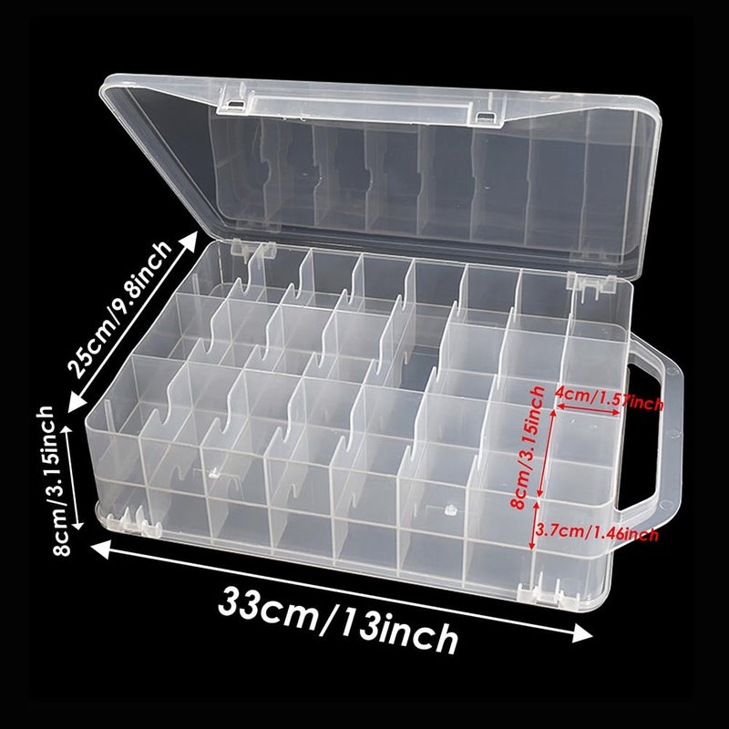 Chemlliy 46 Grids Sewing Organizer, Double Sided Thread Box Storage, Portable Clear Plastic Organizer Box for Embroidery and Sewing Threads, Embroidery Floss, Crafts, Small Toys (Clear) - Image 4
